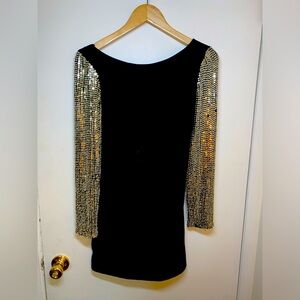 Parker Sequin Sleeve Cutout Combo Dress